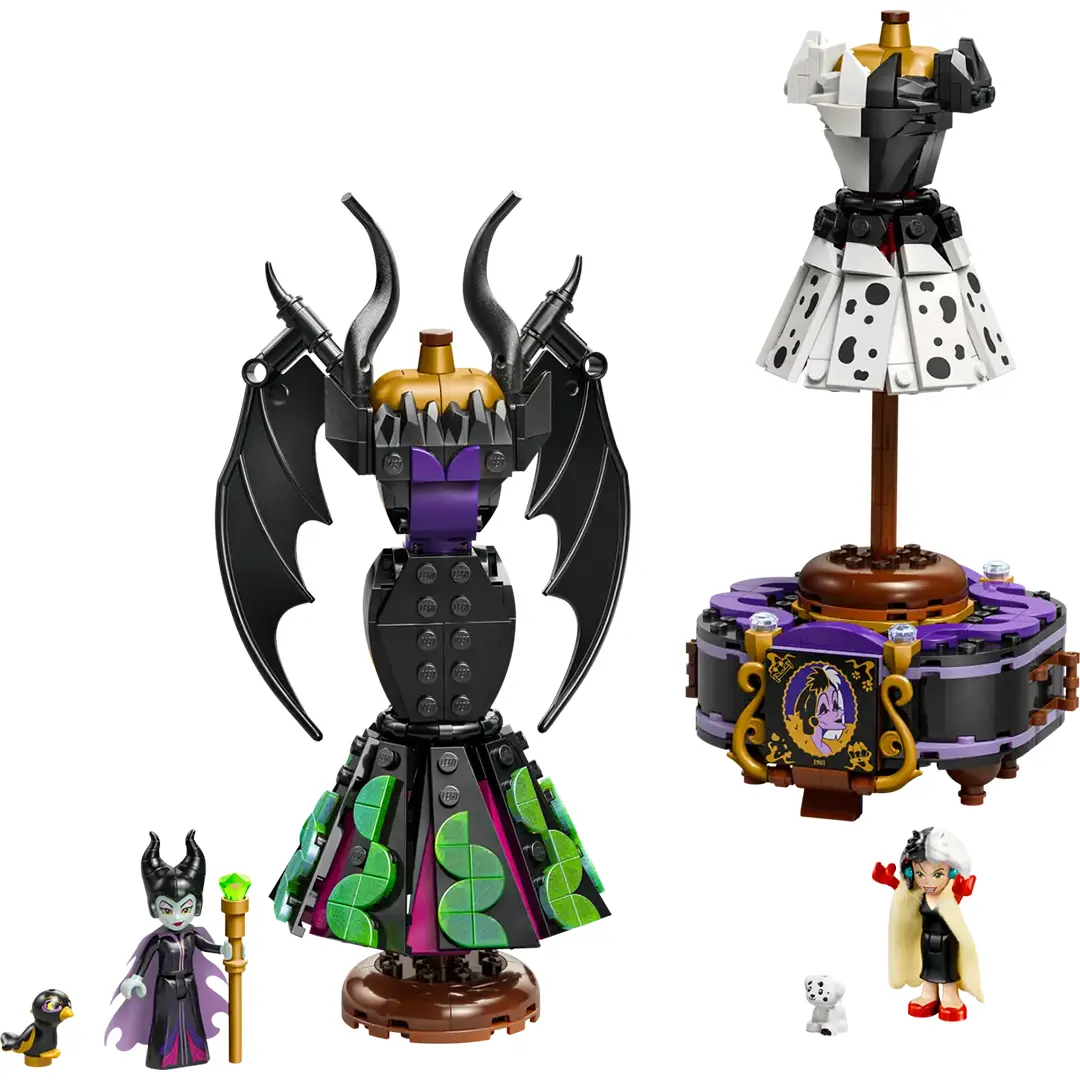 DisneyBuff.com LEGo Disney Maleficent and Cruella De Vil Dresses